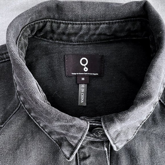 Distressed Relaxed Fit Denim Romper Dark Wash | Insane Gene - Picture 6 of 11